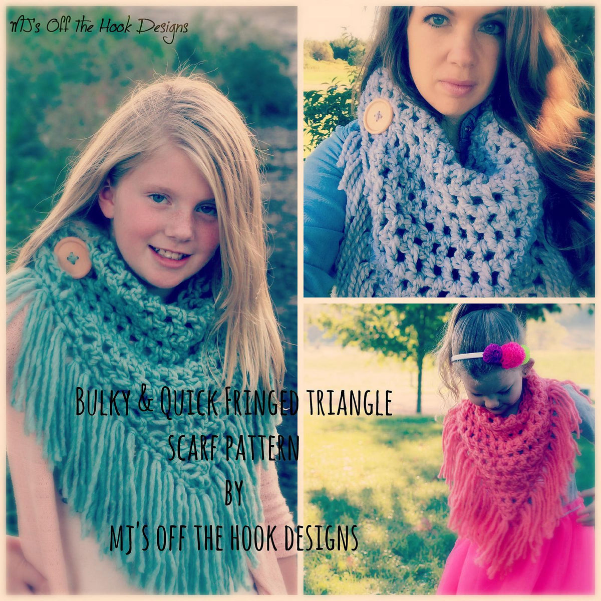 Triangle Scarg Bulky & Quick Fringed Triangle Scarf