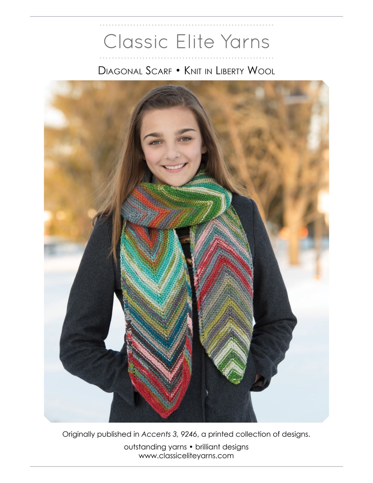 Classic Elite Yarns Diagonal Scarf Knitting Pattern