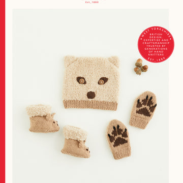 Sirdar Foxy Hat, Mittens & Booties Knitting Pattern