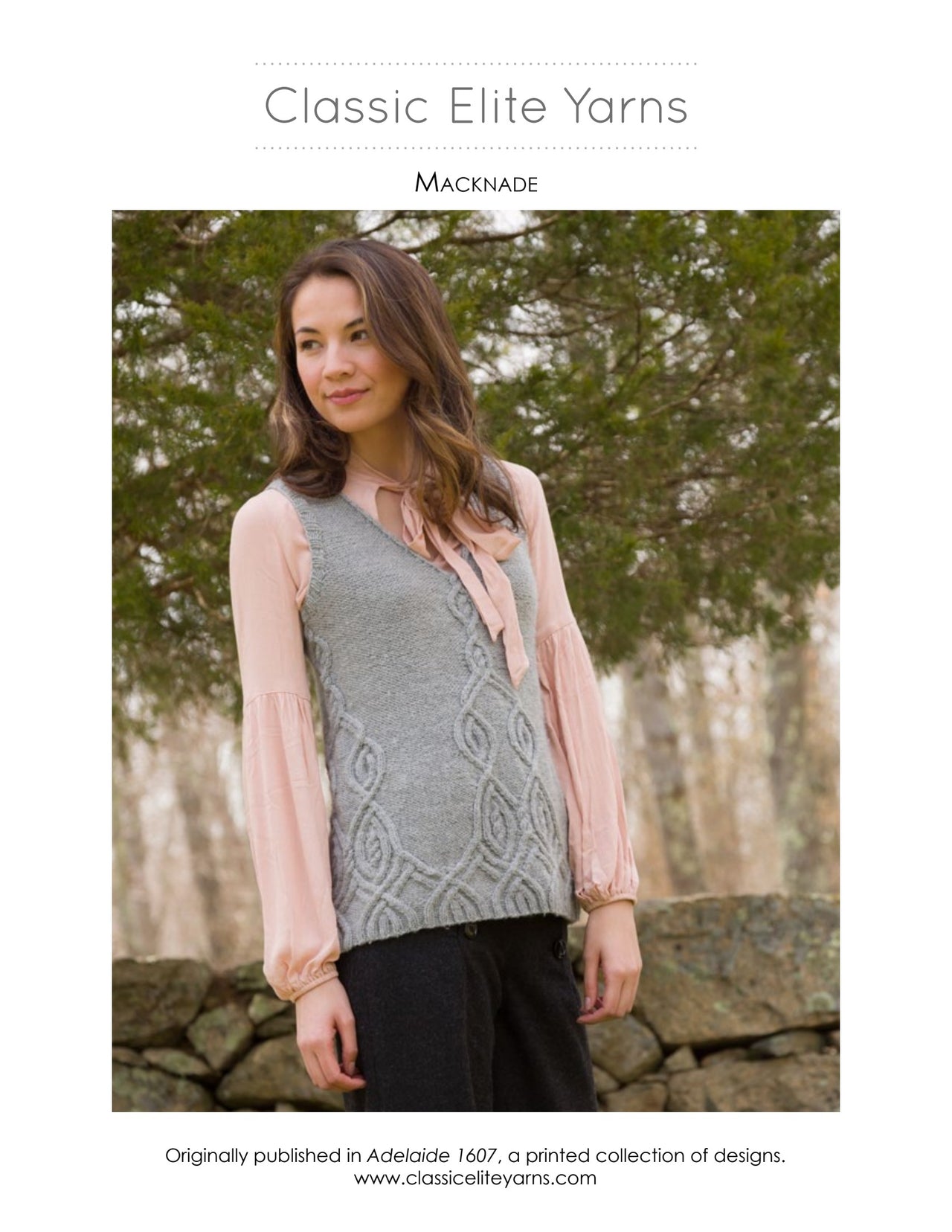 Classic Elite Yarns Macknade Vest Knitting Pattern