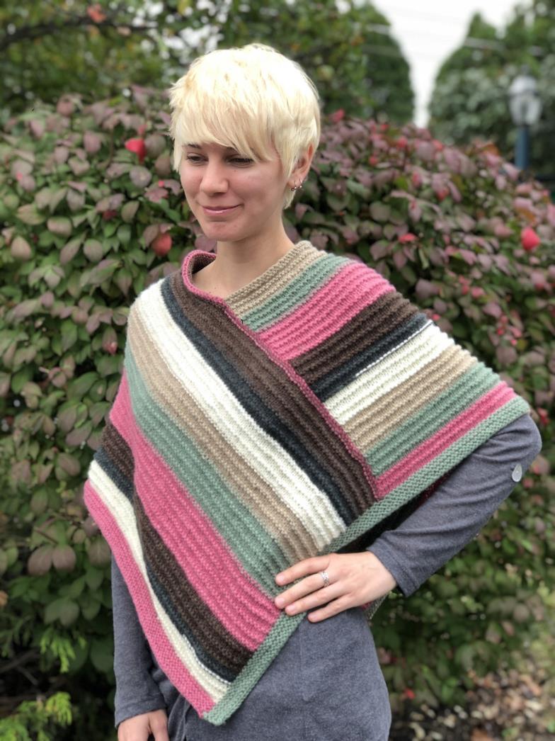 Plymouth Yarn Ladies Poncho Cape Knitting Pattern