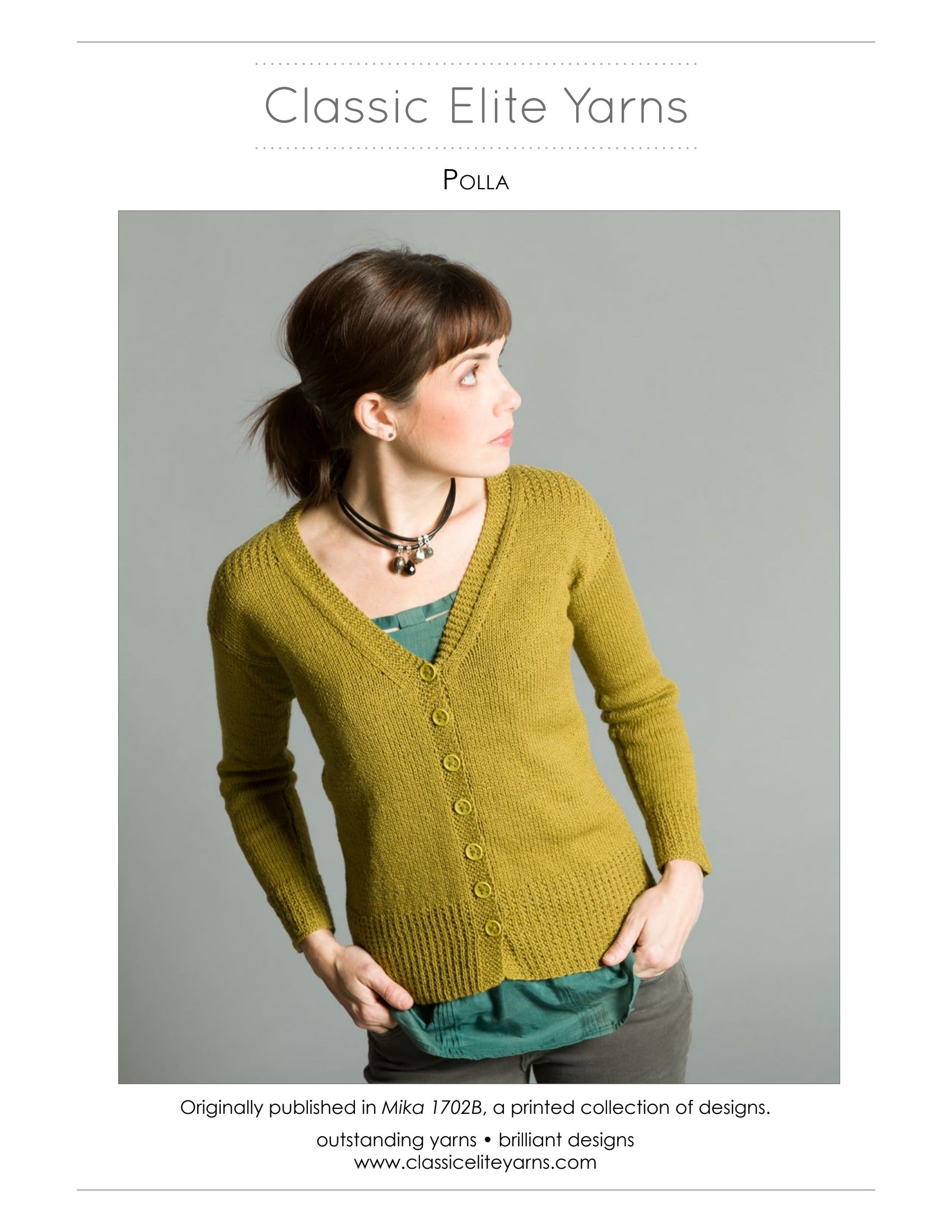 Classic Elite Yarns Polla Cardigan Knitting Pattern