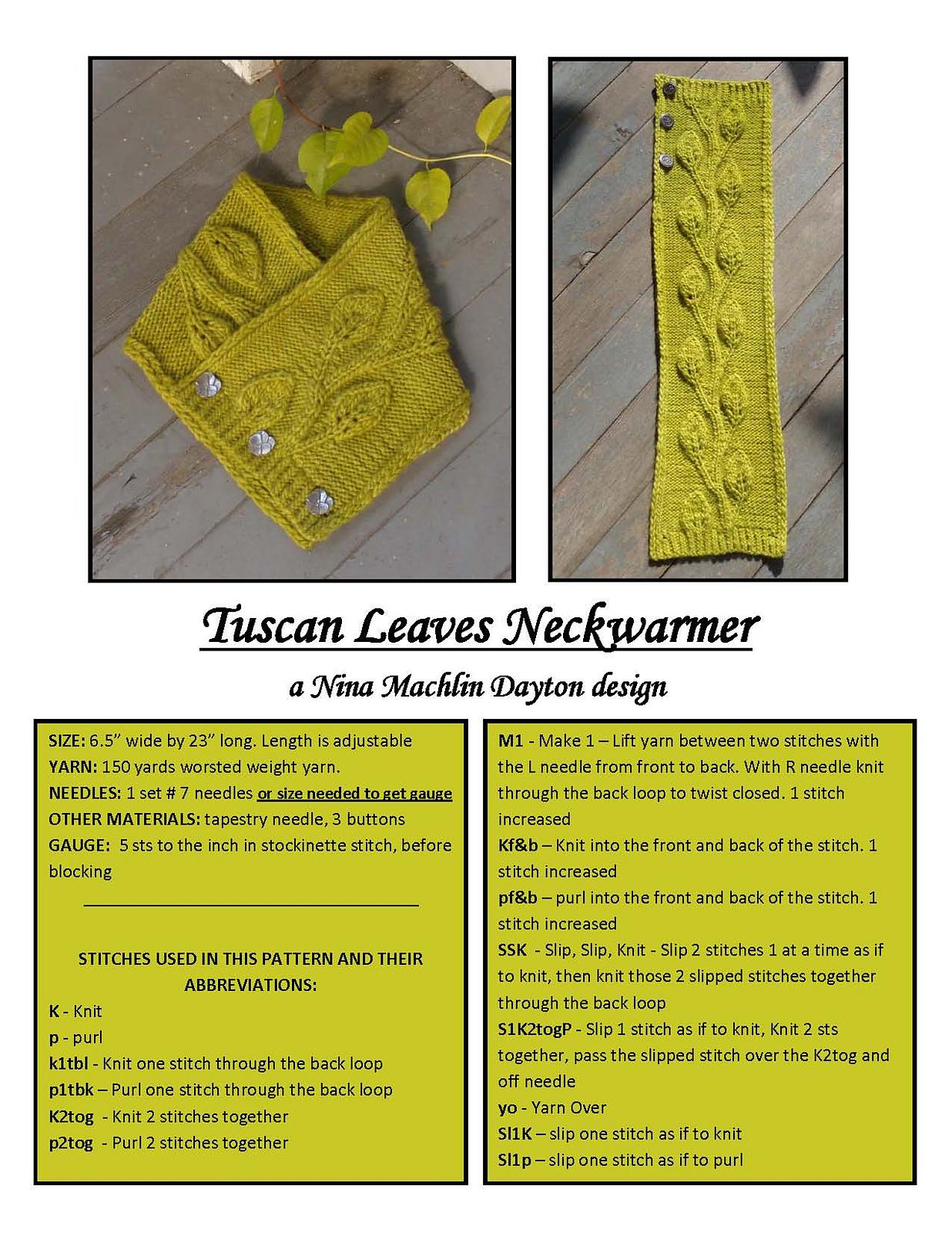 Tuscan Leaves Neckwarmer
