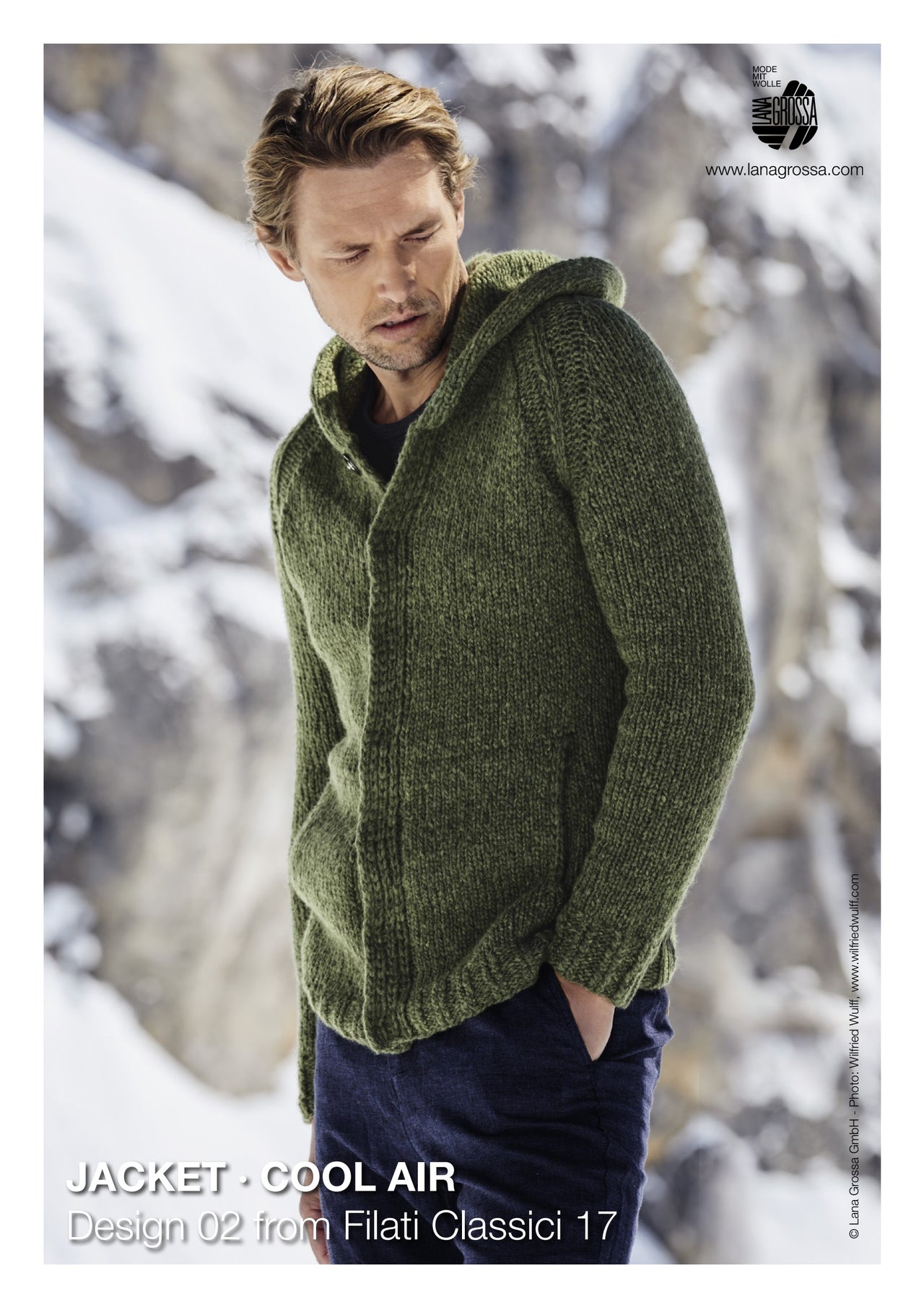 Lana Grossa M Jacket Cardigan Knitting Pattern