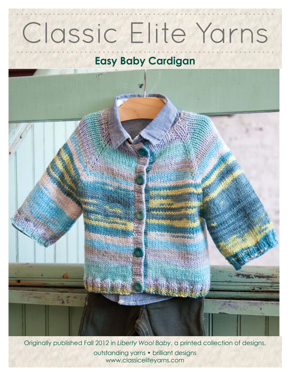 Classic Elite Yarns Easy Baby Cardigan Knitting Pattern
