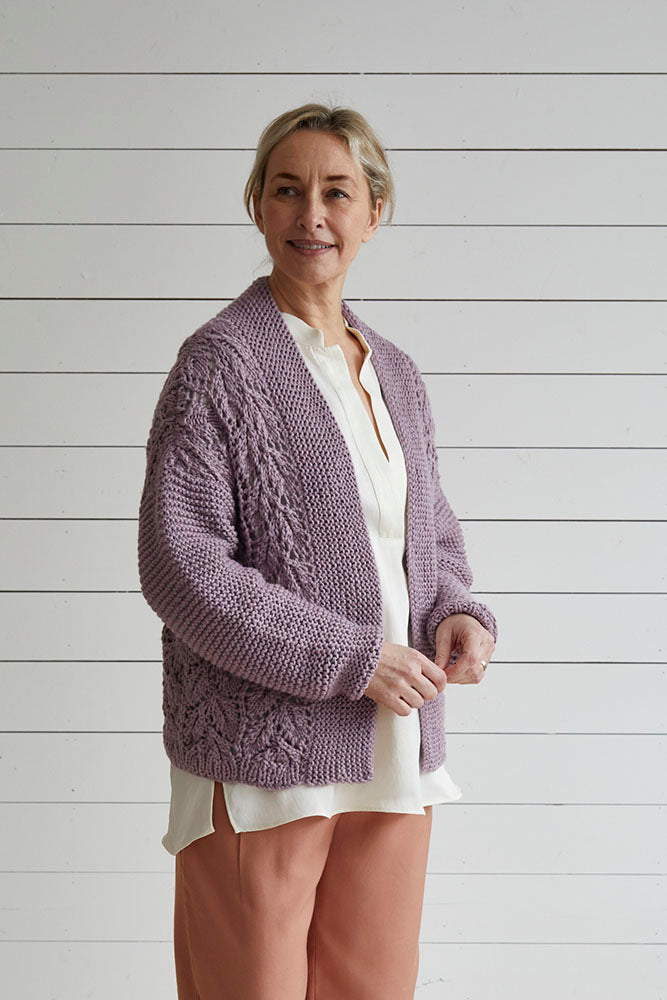 Debbie Bliss Lace & Garter Stitch Cardigan Knitting Pattern