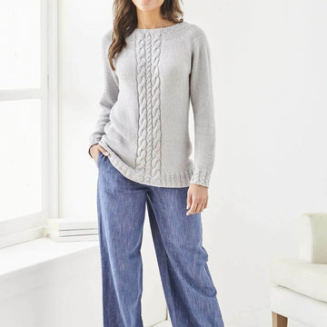 Ladies Sweater in King Cole Finesse Cotton Silk DK - P6165 - Leaflet