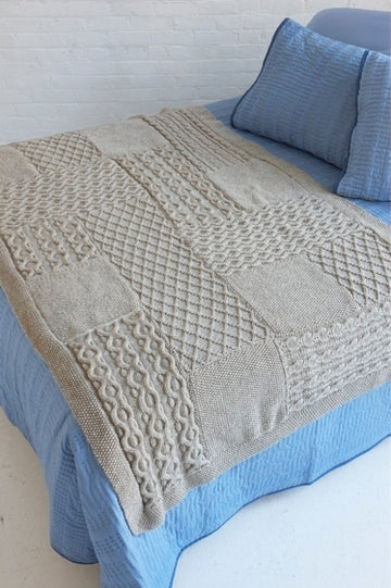 Aran Knit Sampler Afghan in Lion Brand Fishermen's Wool - 80801AD PDF
