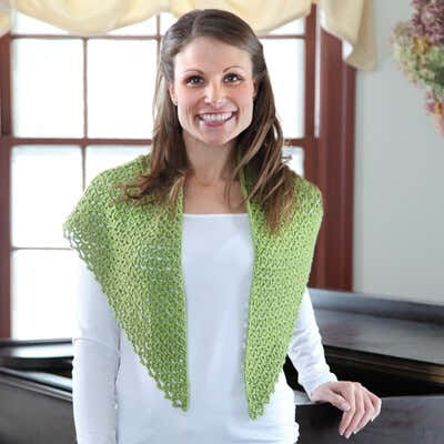 Valley Yarns Pincushion Moss Crocheted Shawl Pattern Pattern