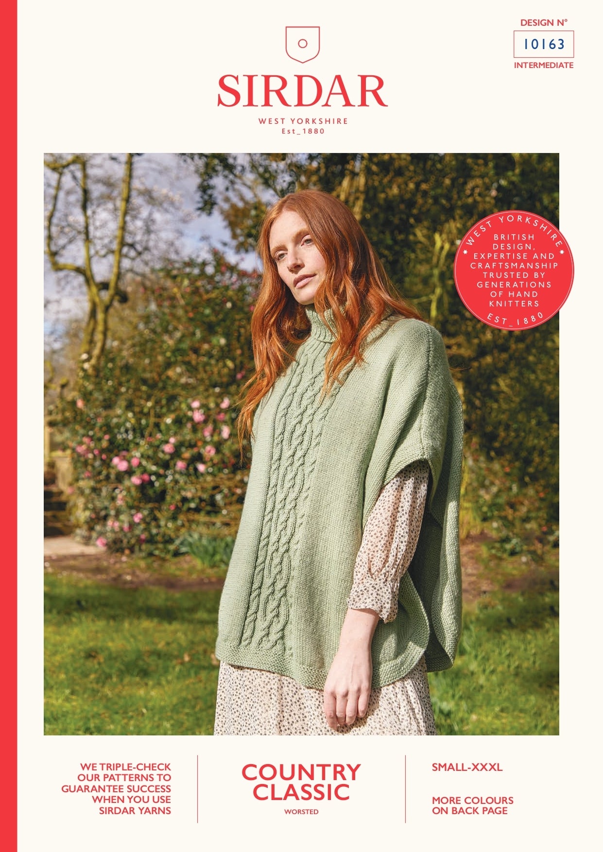 Sirdar Roll Neck Poncho Cape Knitting Pattern