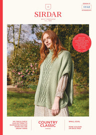 Sirdar Roll Neck Poncho Cape Knitting Pattern