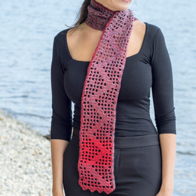 Cascade Yarns W Lightning Grid Scarf Crochet Pattern