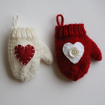 Felt Applique Mitten Christmas Ornament