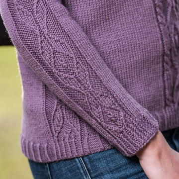 Top-Down Cable and Diamond Pullover #189