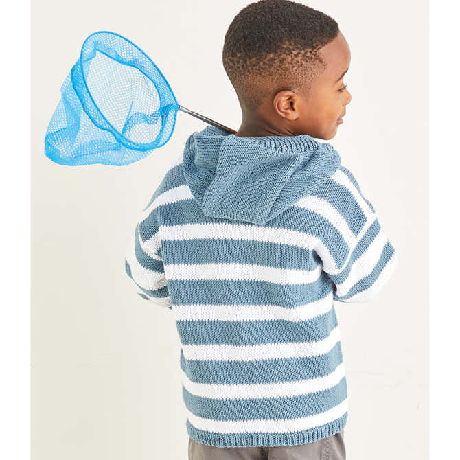 Sirdar Deck Chair Striped Hoodie Jumper Knitting Pattern