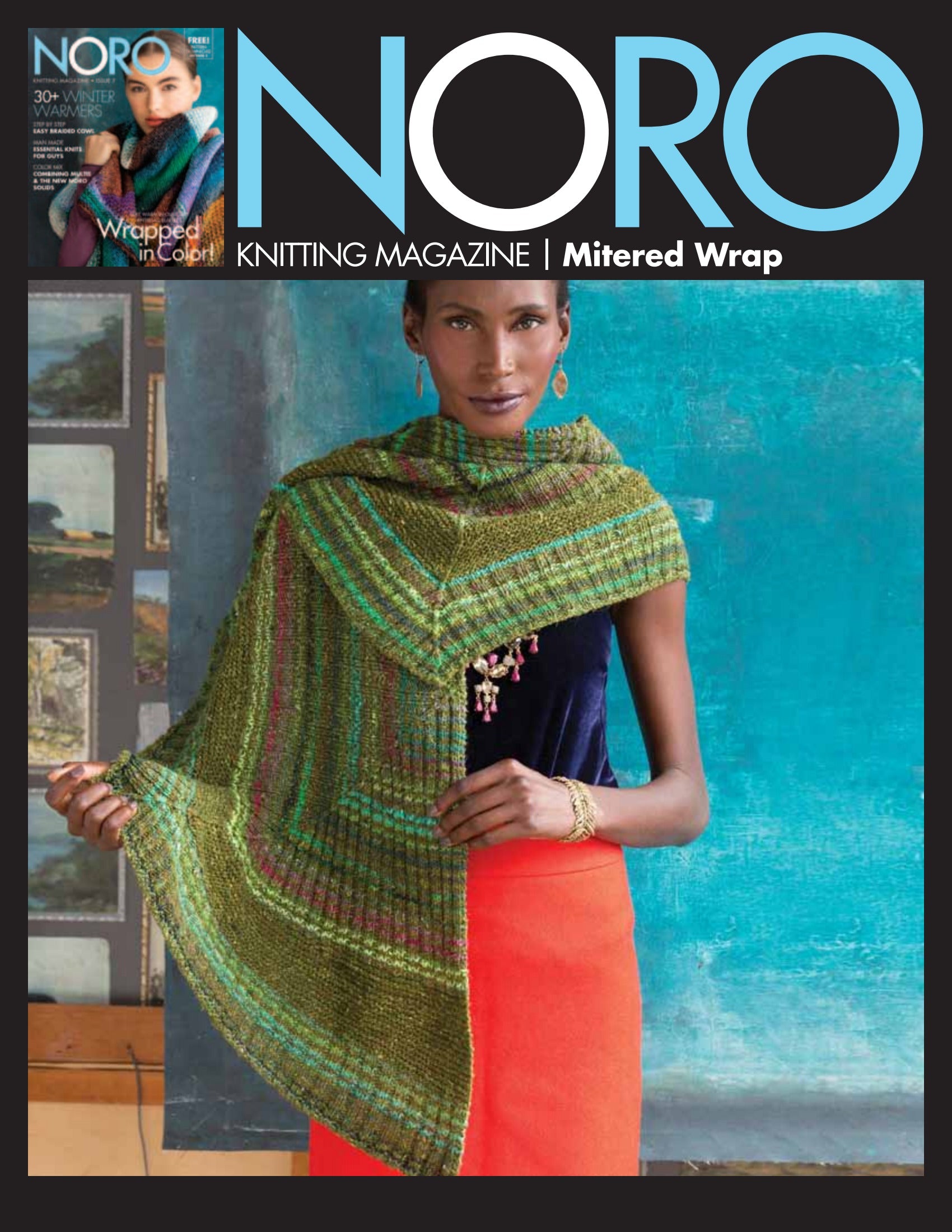 Knitting Shawl Pattern PDF Download – Noro Mitered Wrap