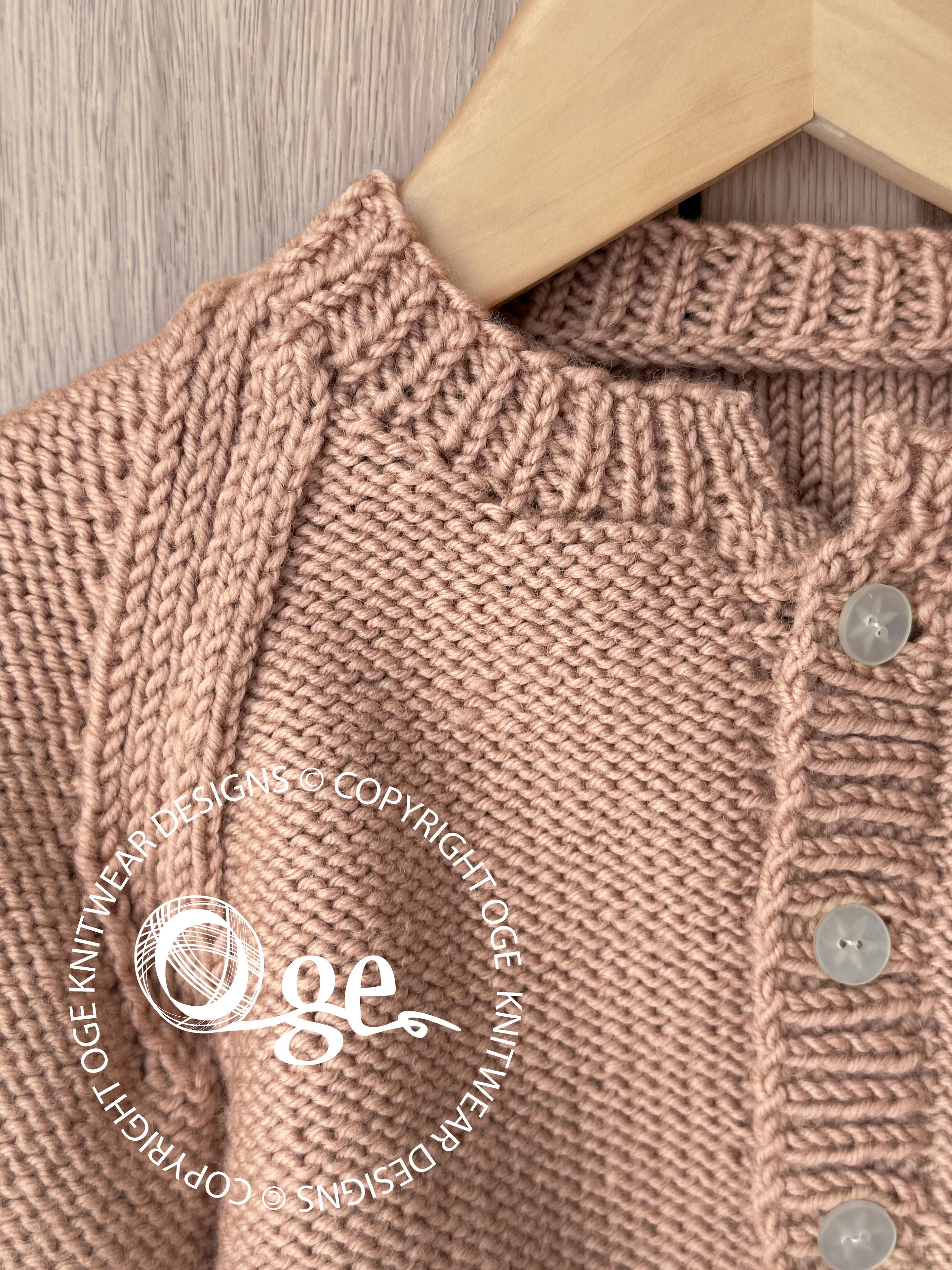 Round neck raglan sleeve cardi with cabled owls - P079