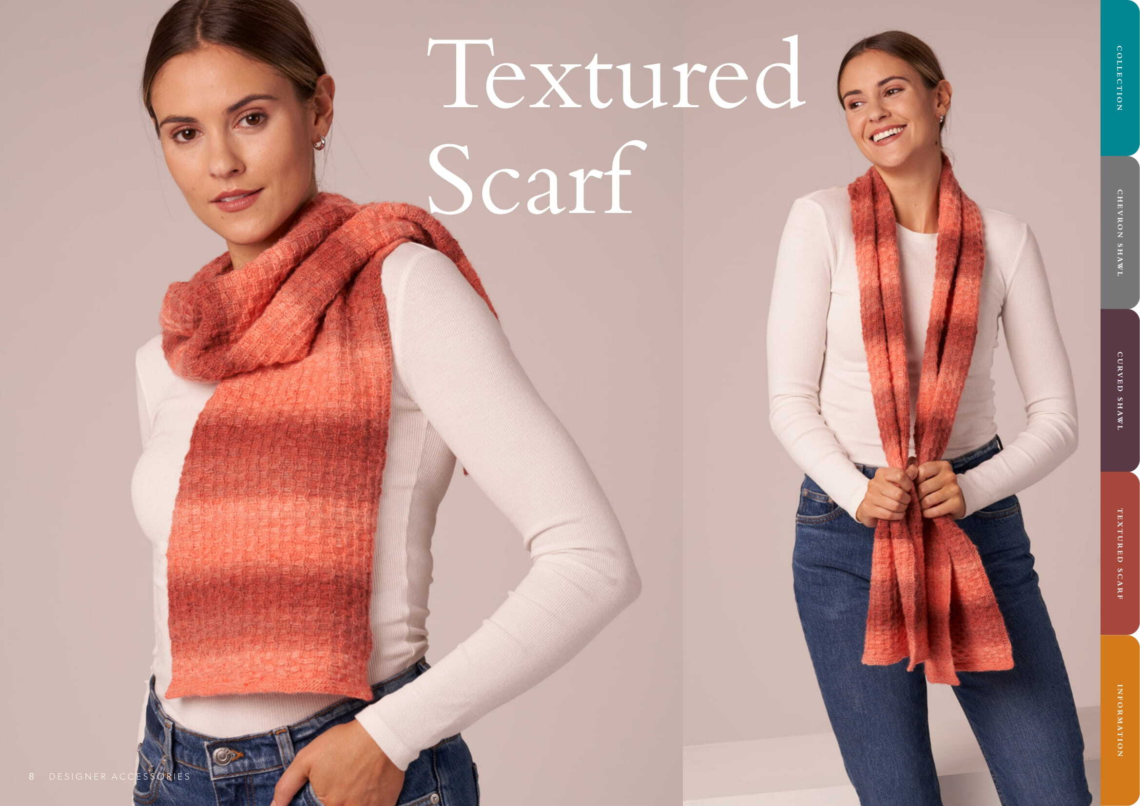 Designer Accessories Scarf Knitting Pattern