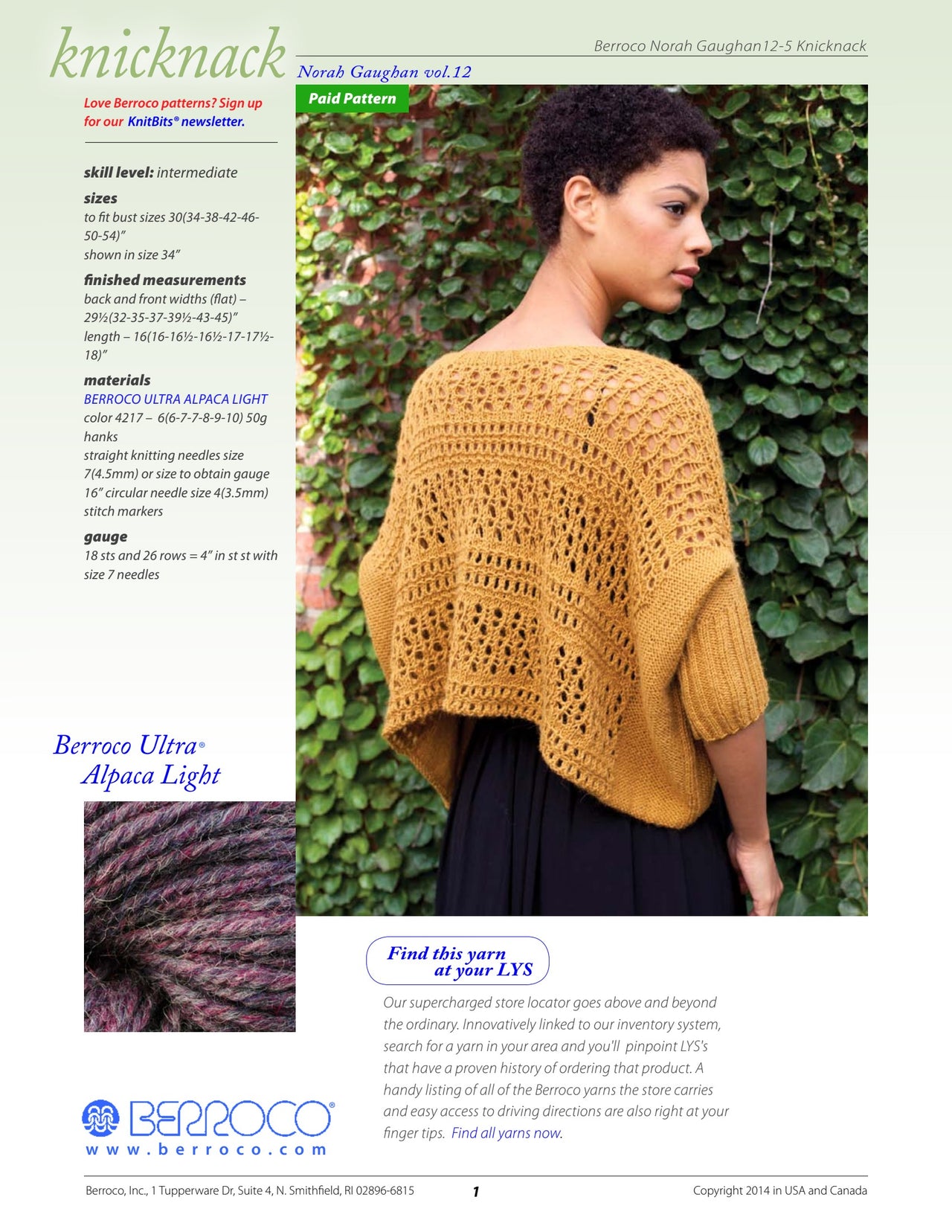 Berroco Knicknack Jumper Knitting Pattern