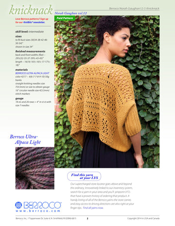 Berroco Knicknack Jumper Knitting Pattern