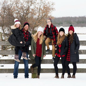 Buffalo Plaid Family Hat Set