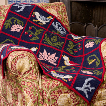 Strawberry Thief Blanket Designed by Debbie Bliss & ChloÃ© Elizabeth Birch in Morris DK