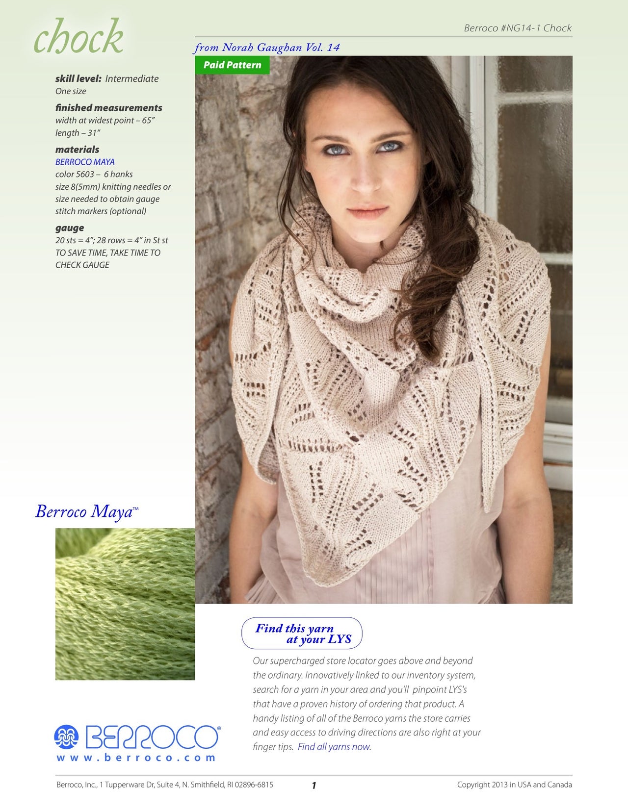 Berroco Chock - Norah Gaughan Vol 14 PDF