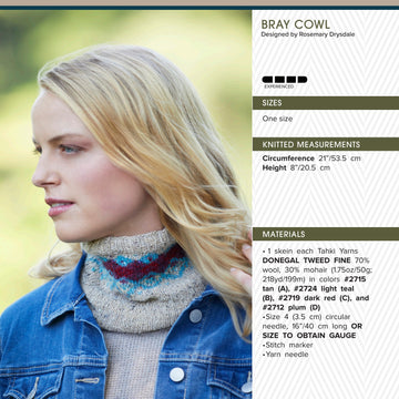 Tahki Yarns Bray Cowl Knitting Pattern