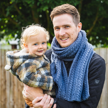Deramores Men's Cabled Scarf Knitting Pattern