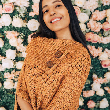 Sugar Maple Poncho in Lion Brand Basic Stitch Skein Tones - M20404 BSAP PDF