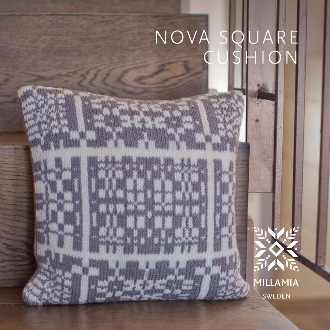 MillaMia Nova Square Cushion Cover Knitting Pattern