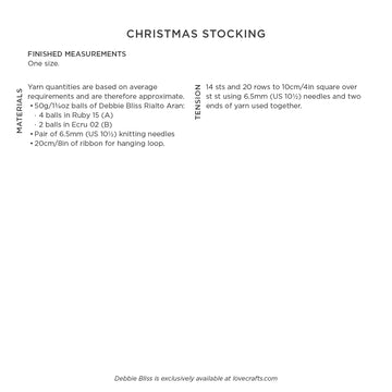 Debbie Bliss Christmas Stocking Knitting Pattern