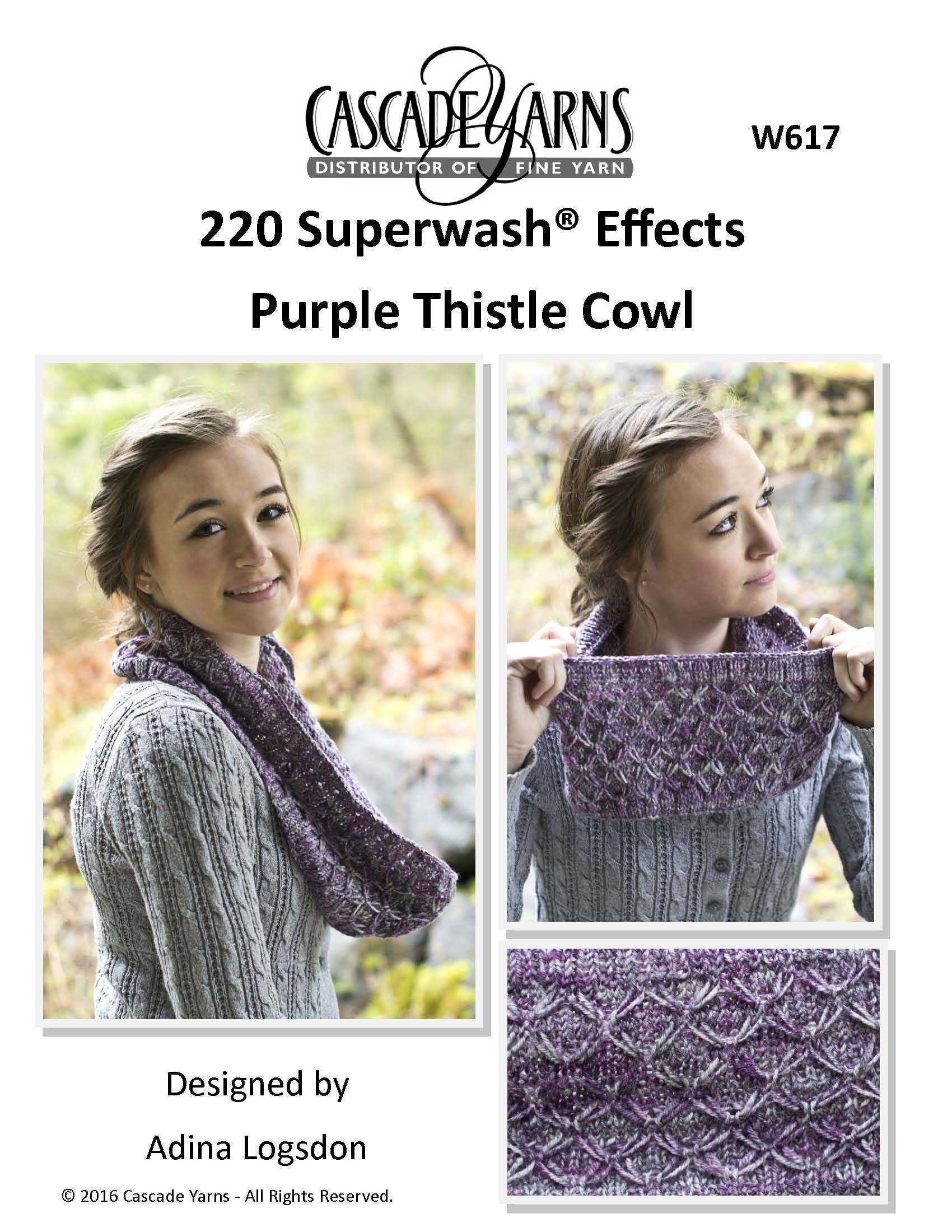 Effects Purple Thistle Cowl in Cascade Yarns 220 Superwash - Free