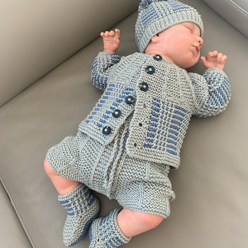 "Nathan" 4 piece set, with 8 size options  from Premature to 24 Months