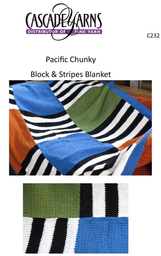 Blocks and Stripes Blanket Knitting Pattern