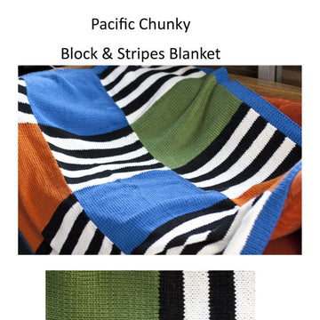 Blocks and Stripes Blanket Knitting Pattern