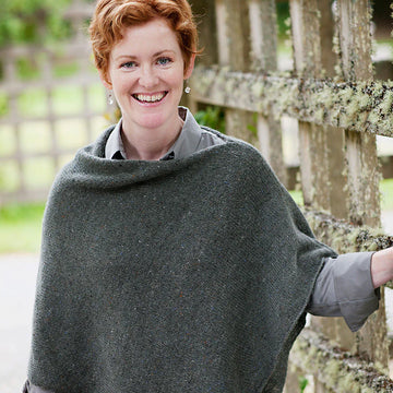 Churchmouse Studio Easy Folded Poncho in Rowan Felted Tweed/BSF Babay Alpaca