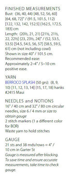 Berroco Comillas Top Knitting Pattern