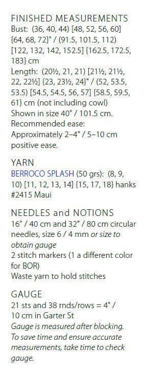 Berroco Comillas Top Knitting Pattern