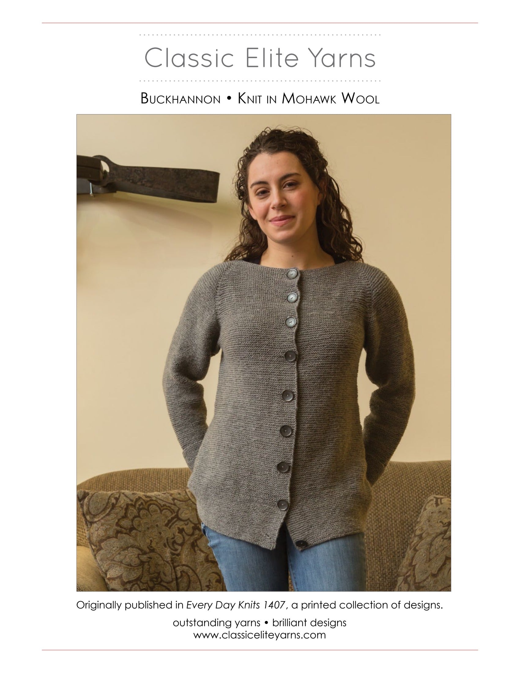 Classic Elite Yarns Buckhannon Cardigan Knitting Pattern