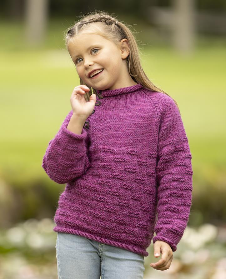 Odin Sweater In Pink in Viking Garn Viking Wool