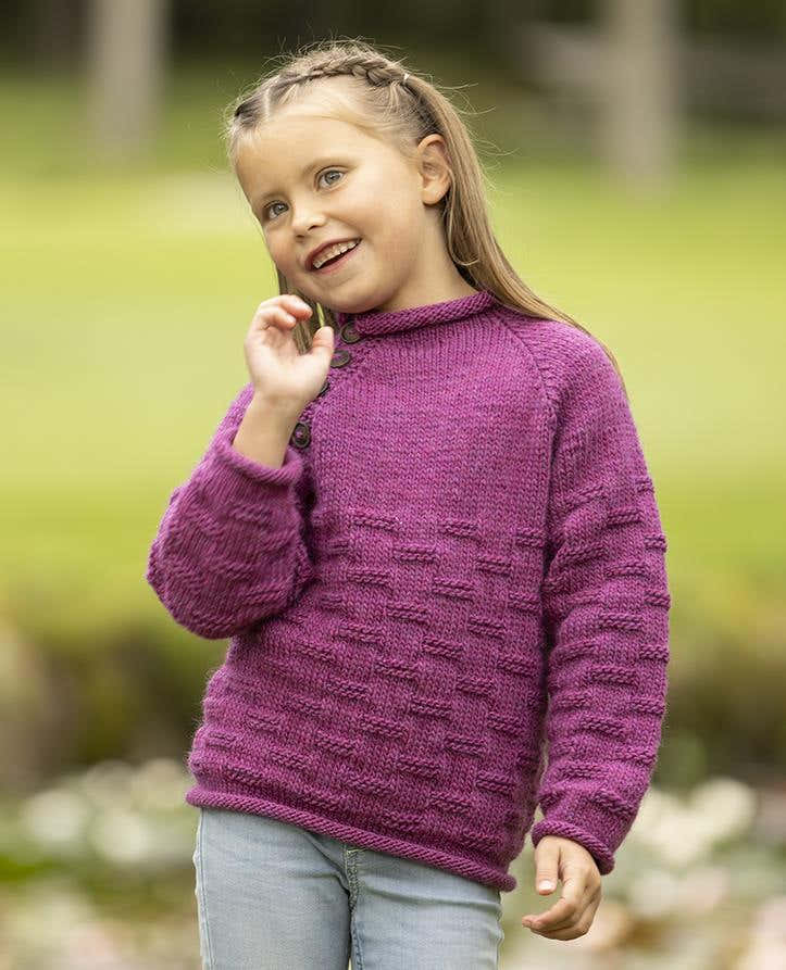 Odin Sweater In Pink in Viking Garn Viking Wool