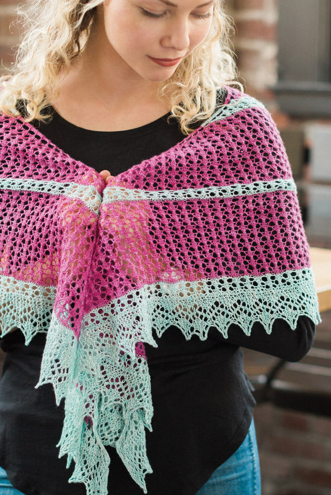 SweetGeorgia Angi Shawl Wrap Knitting Pattern