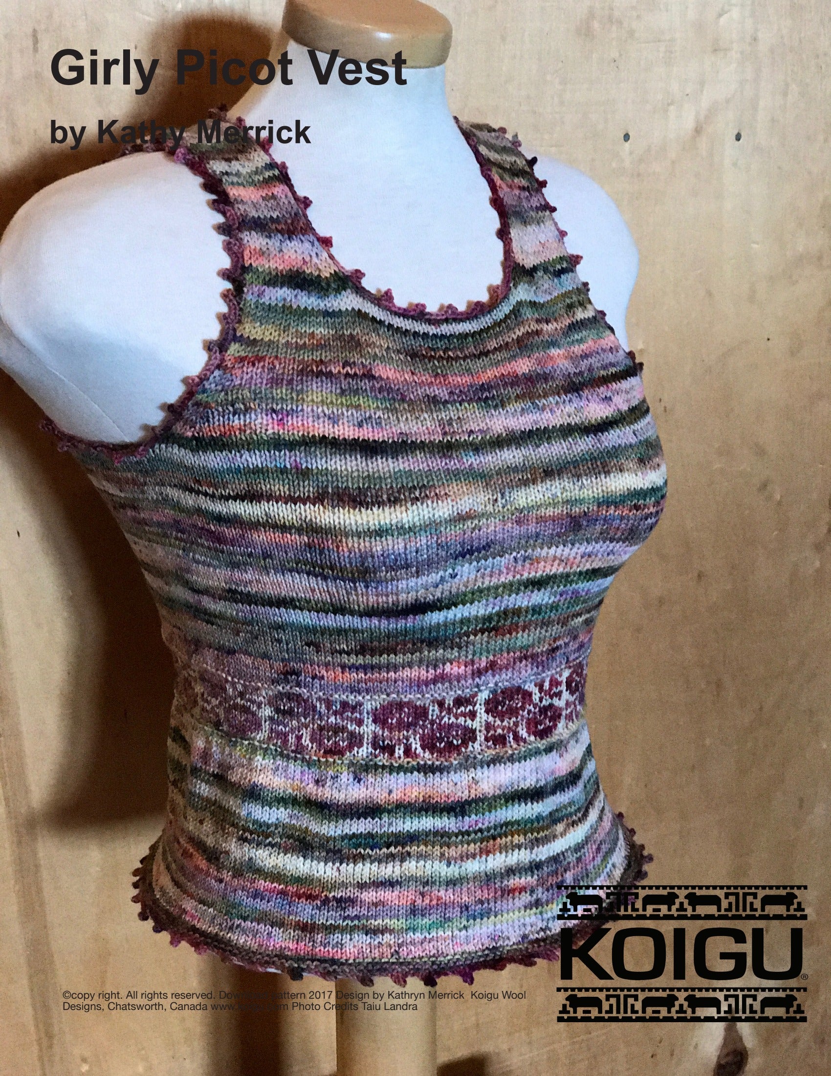 Koigu Girly Picot Vest Jumper Knitting Pattern