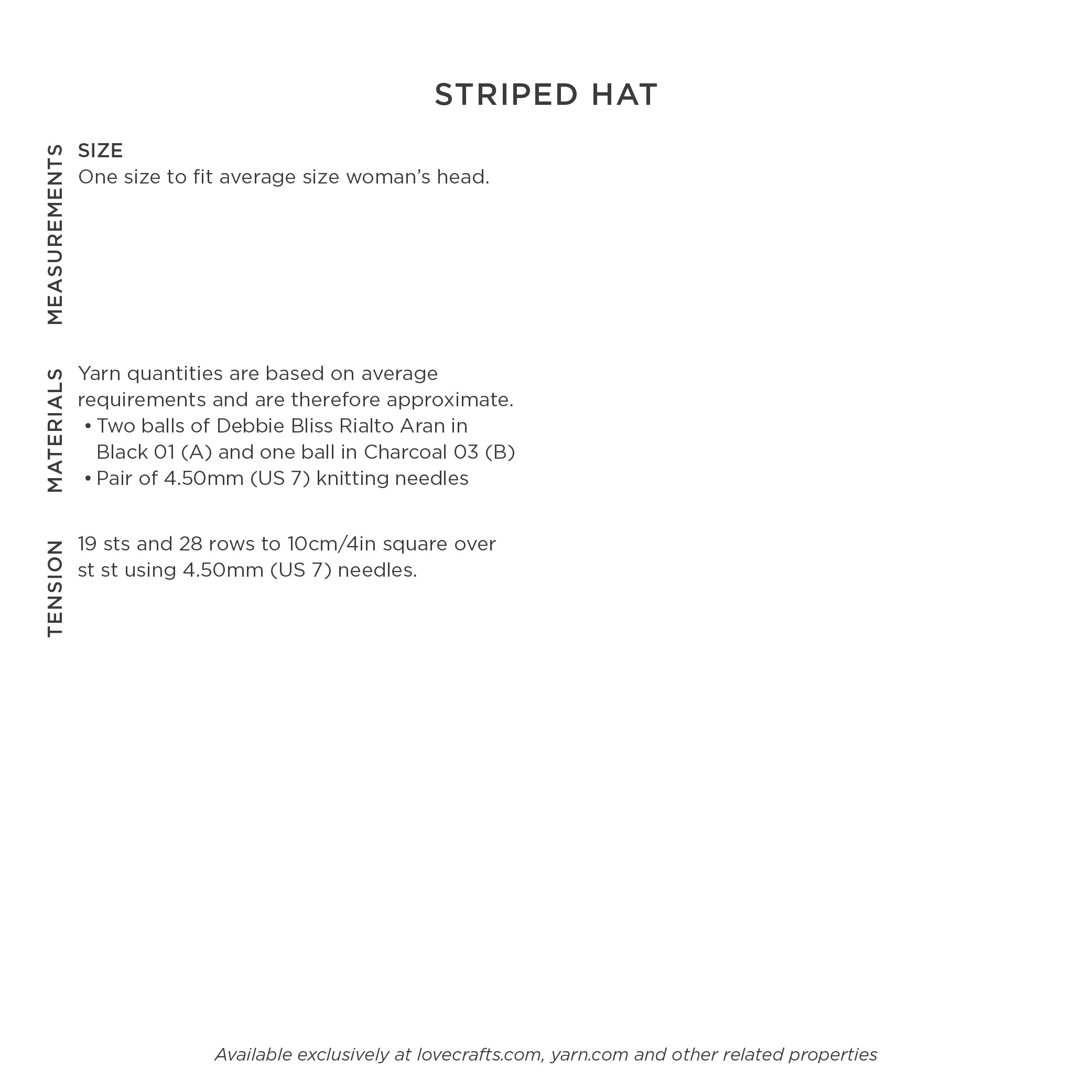 Debbie Bliss Striped Hat Knitting Pattern