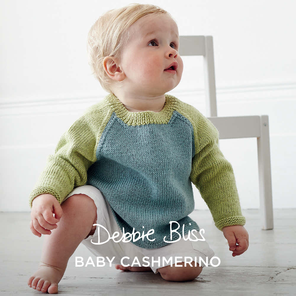 Debbie Bliss Two Colour Raglan Sweater Knitting Pattern