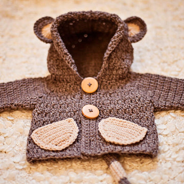 Monkey Hooded Cardigan