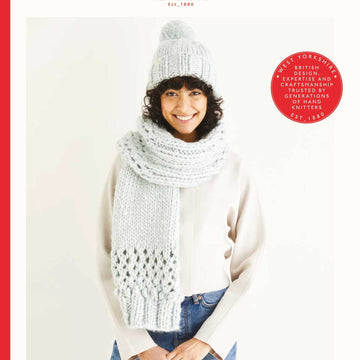 Sirdar Lace and Bobbles Hat & Scarf Knitting Pattern