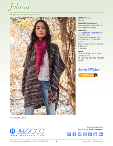 Berroco Jolana Cape Knitting Pattern
