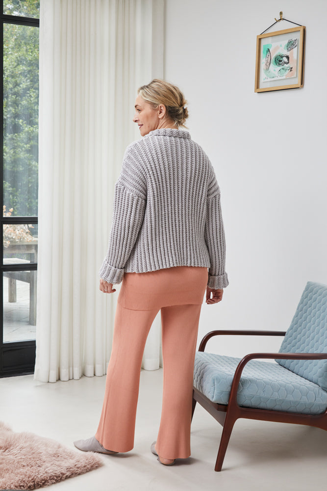 Debbie Bliss Ribbed Waterfall Jacket Knitting Pattern